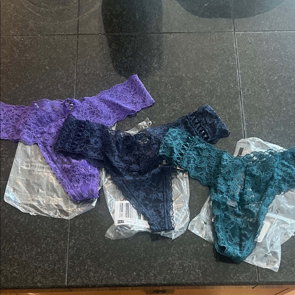 Victoria's Secret Lace Panties Set - Purple, Navy, Teal